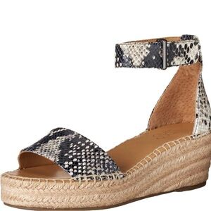 Franco Sarto Pela Snake Print Espadrille Platform Sandal Size 8